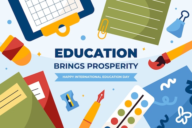 Free Vector flat background for international day of education