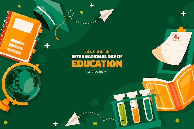 Free vector flat background for international day of education