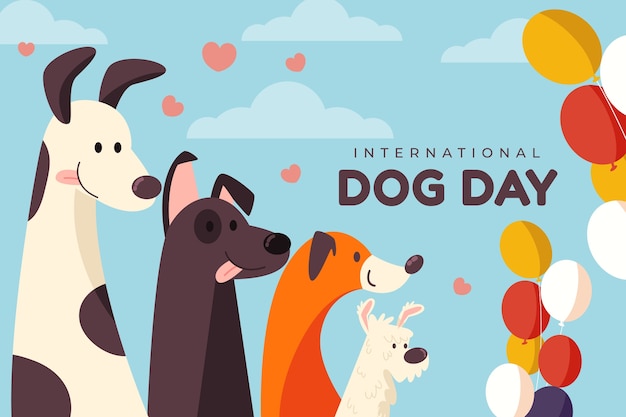 Free Vector flat background for international dog day celebration