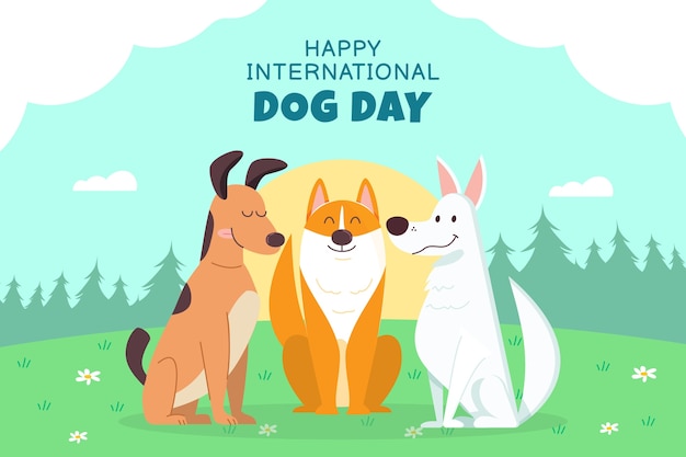 Free Vector flat background for international dog day celebration