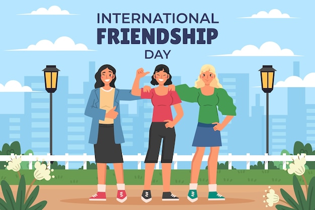 Free Vector flat background for international friendship day celebration