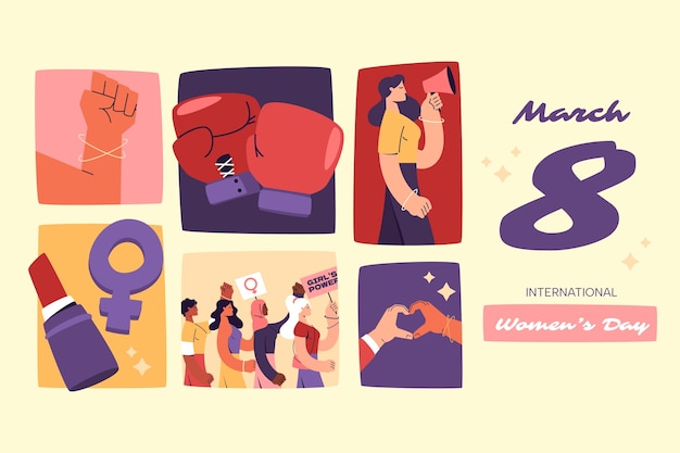 Free Vector flat background for international women's day celebration