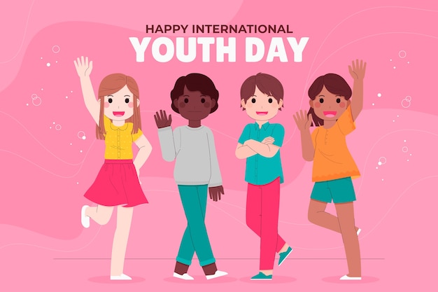 Free Vector flat background for international youth day