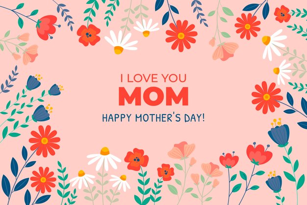 Flat background for mother's day celebration