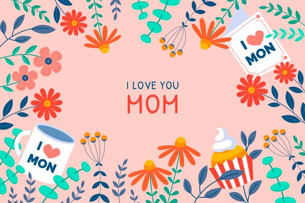 Flat background for mother's day celebration