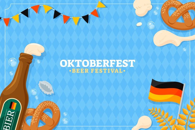 Flat background for oktoberfest festival