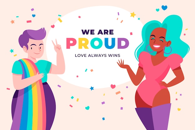 Free Vector flat background for pride month celebration