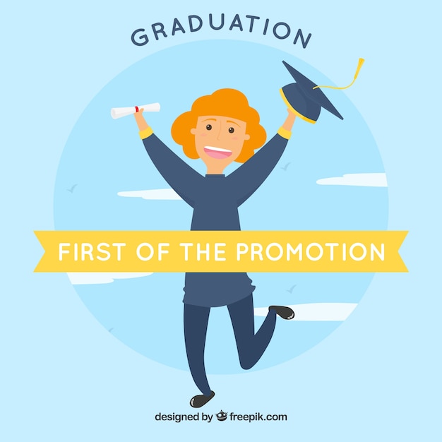 Free Vector flat background of smiling graduate