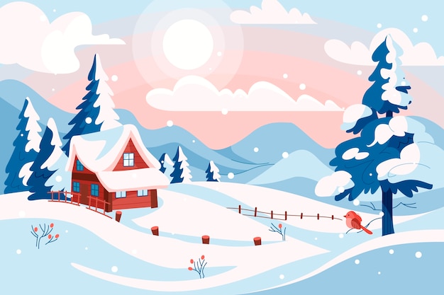 Free vector flat background for winter season