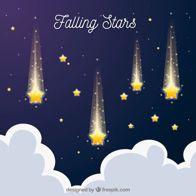 Free Vector flat background with falling stars