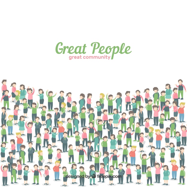 Flat background with social people