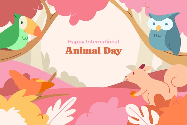 Free Vector flat background for world animal day celebration