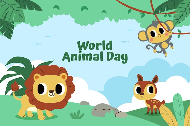 Free Vector flat background for world animal day celebration