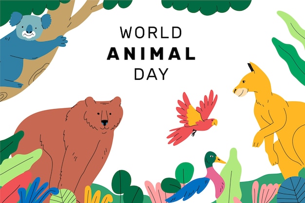 Free Vector flat background for world animal day celebration