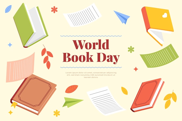 Free Vector flat background for world book day celebration