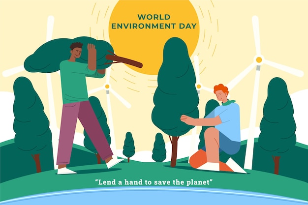 Free Vector flat background for world environment day celebration