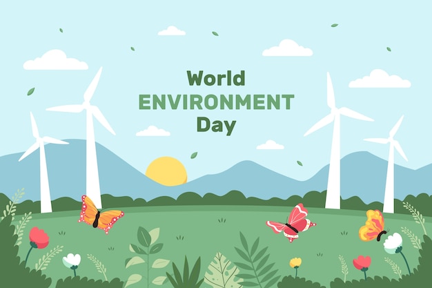 Free vector flat background for world environment day celebration