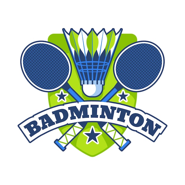 Free Vector flat badminton logo