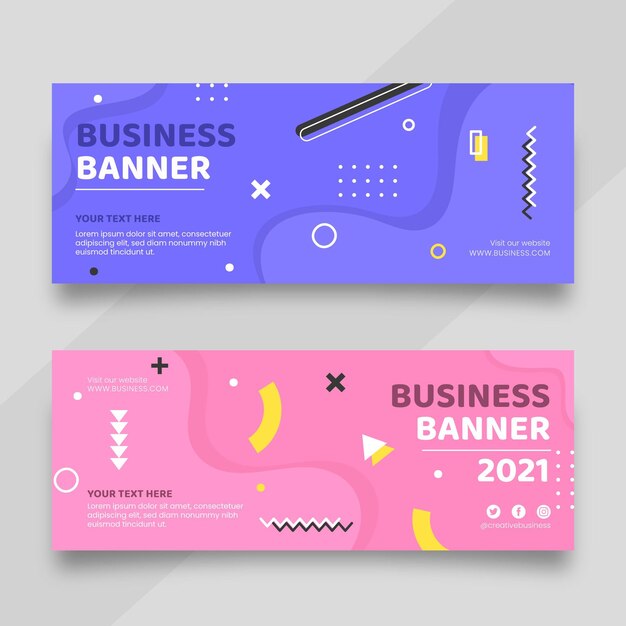 Free vector flat banners design template