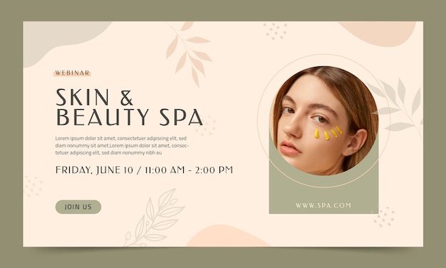 Flat beauty spa boho webinar template