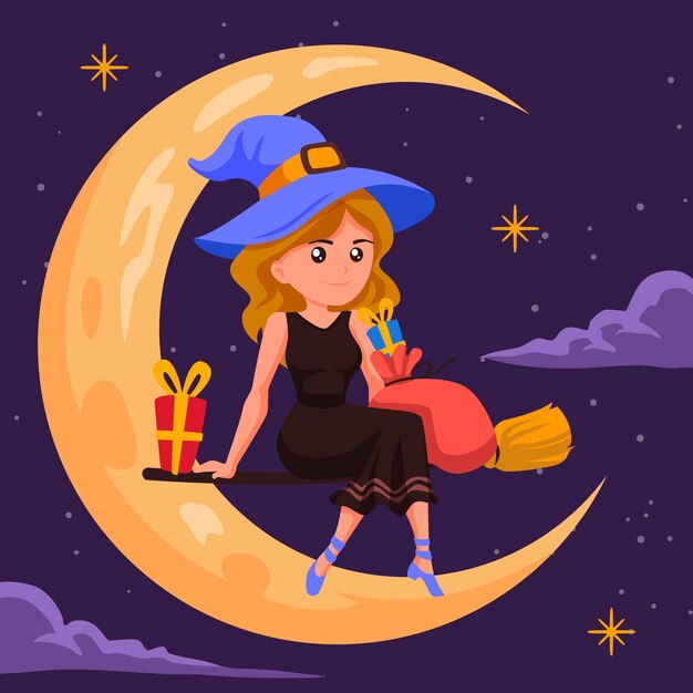 Flat befana illustration