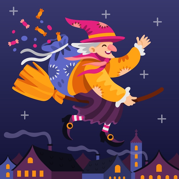 Free vector flat befana illustration