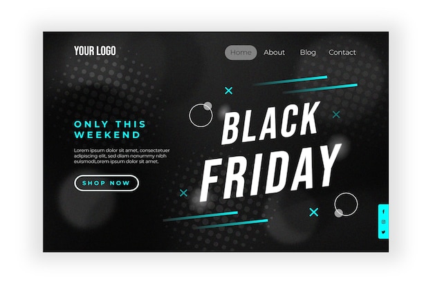 Free Vector flat black friday landing page template