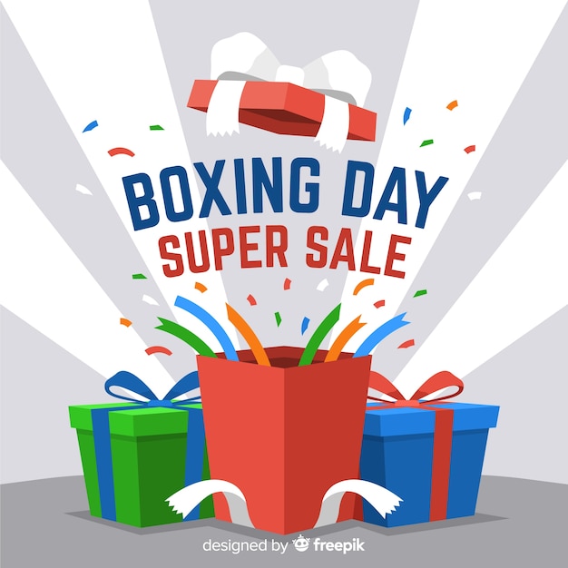 Free Vector flat boxing day sale background