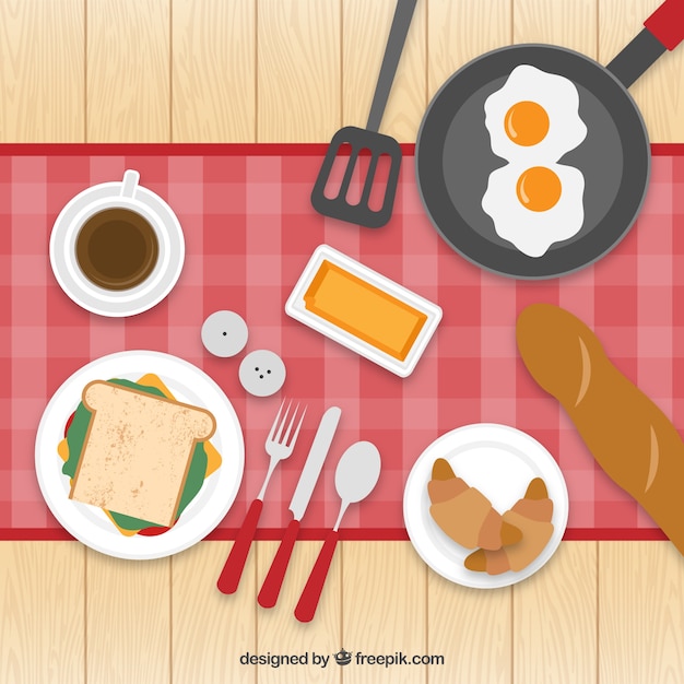 Free Vector flat breakfast illustration