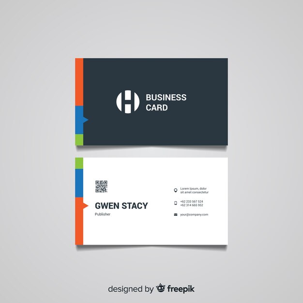 Flat business card template