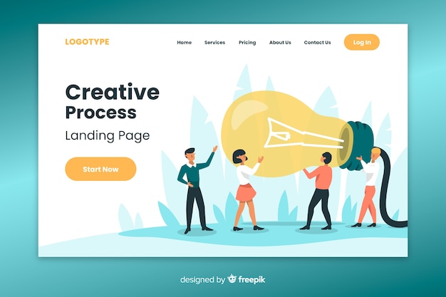 Free Vector flat business landing page template