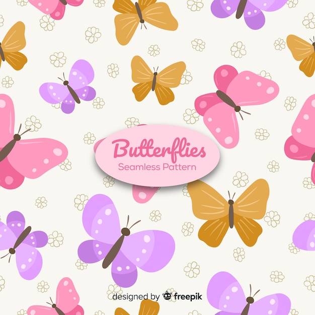 Free Vector flat butterflies pattern collection