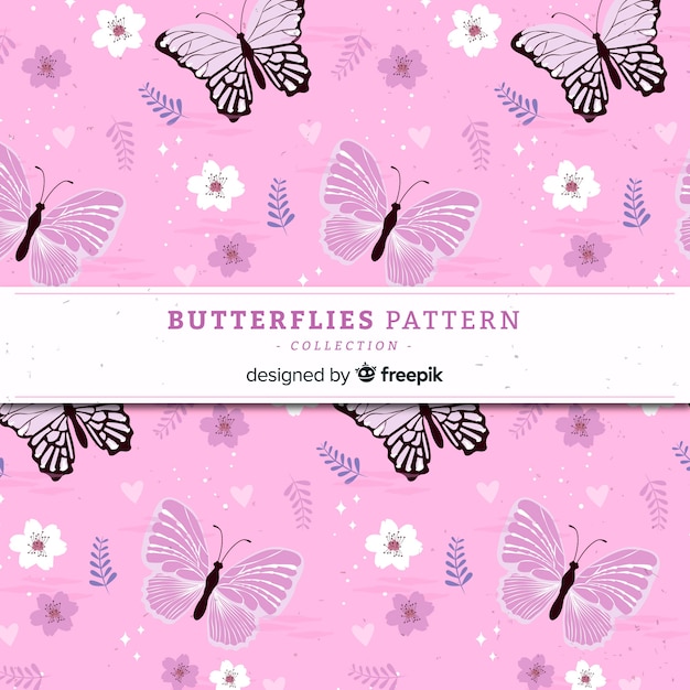 Free Vector flat butterfly pattern