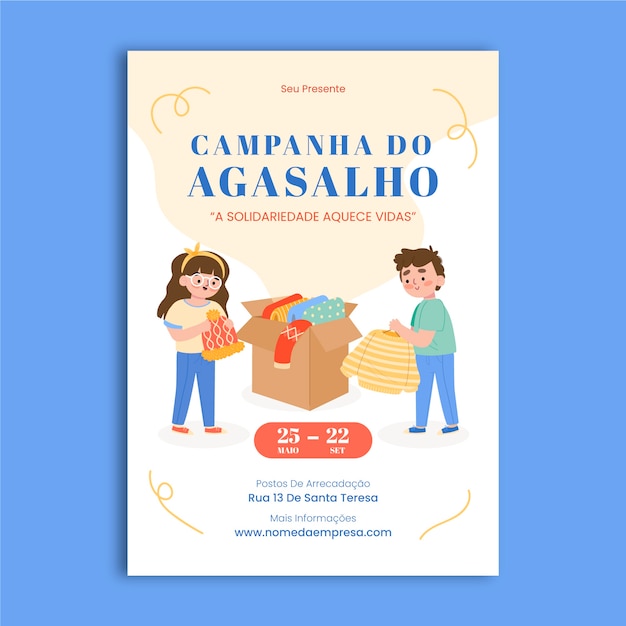 Free Vector flat campanha do agasalho vertical poster template