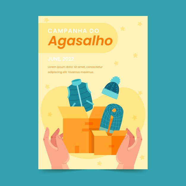 Free Vector flat campanha do agasalho vertical poster template