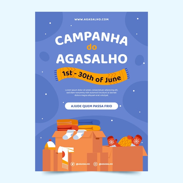 Free Vector flat campanha do agasalho vertical poster template