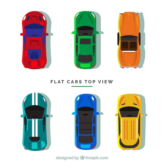 Free Vector flat car collection of six