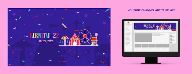 Flat carnival youtube channel art