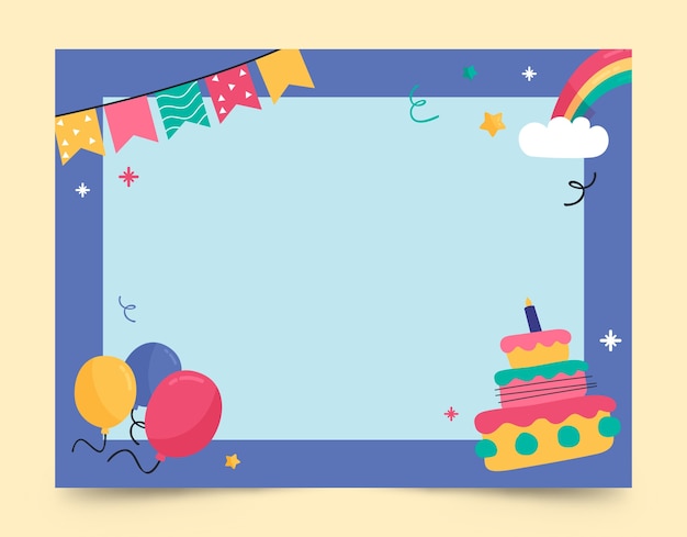 Free Vector flat celebration photocall frame template