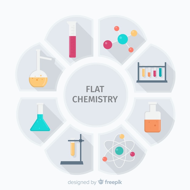 Free Vector flat chemistry colorful background