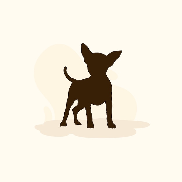 Free Vector flat chihuahua silhouette