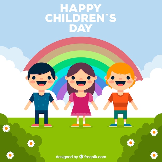 Flat children's day background