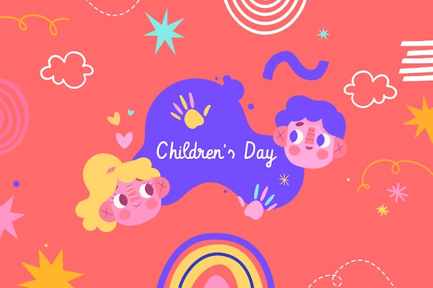 Free Vector flat childrens day background