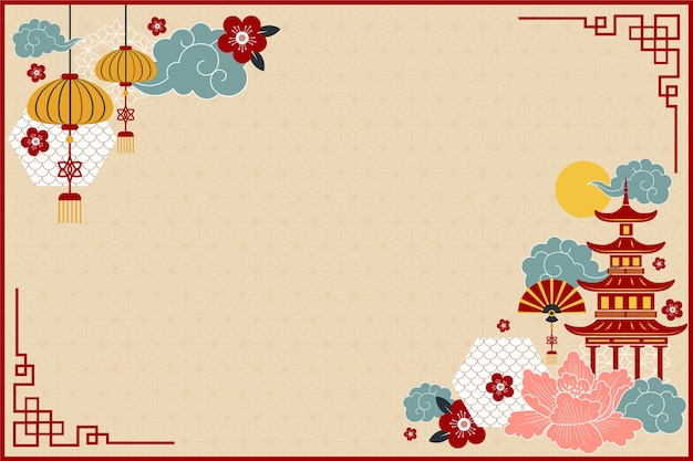 Free Vector flat chinese new year background