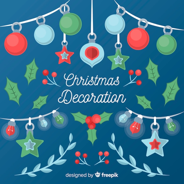 Free Vector flat christmas decoration concept