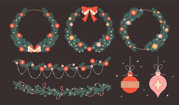 Free Vector flat christmas decoration