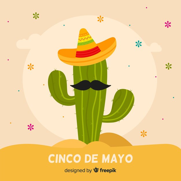 Flat cinco de mayo background