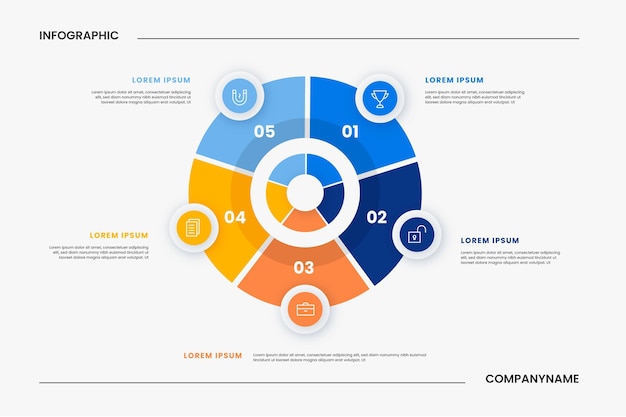 Free Vector flat circular diagram infographic