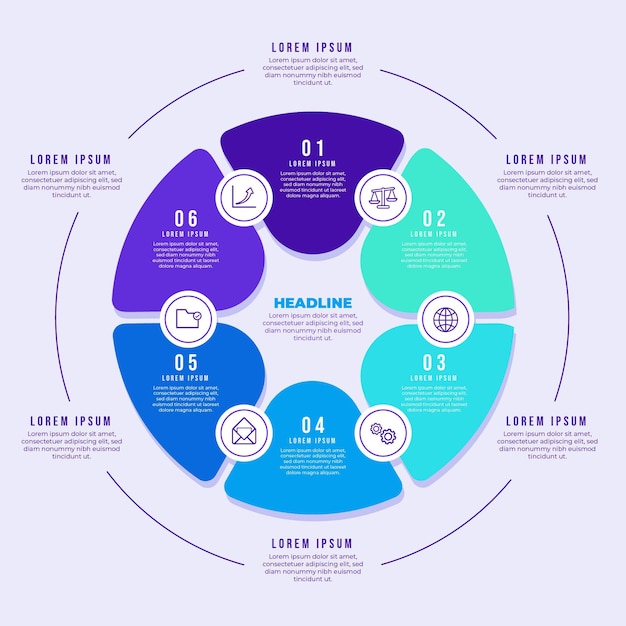 Flat circular diagram infographic