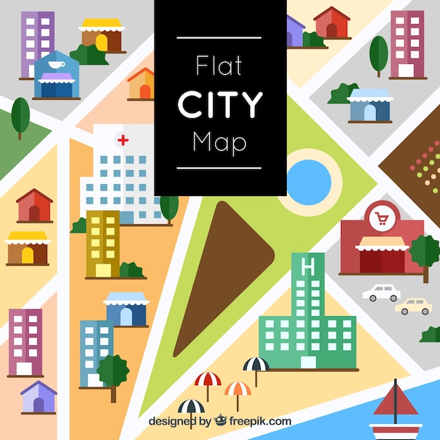 Free Vector flat city map design